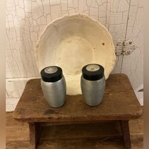 Stained Bowl & Kromex Salt/Pepper Shakers